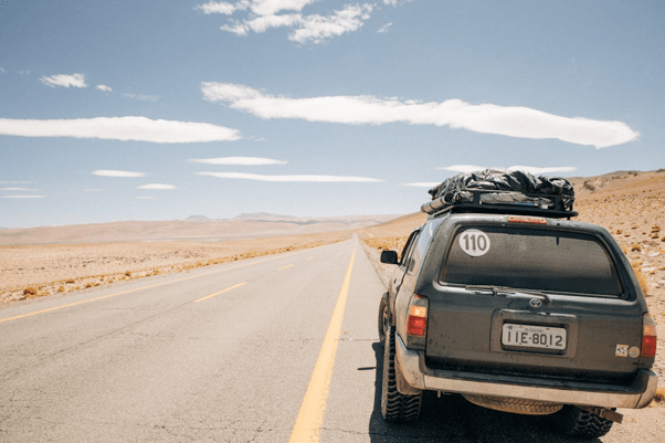 car in desert
