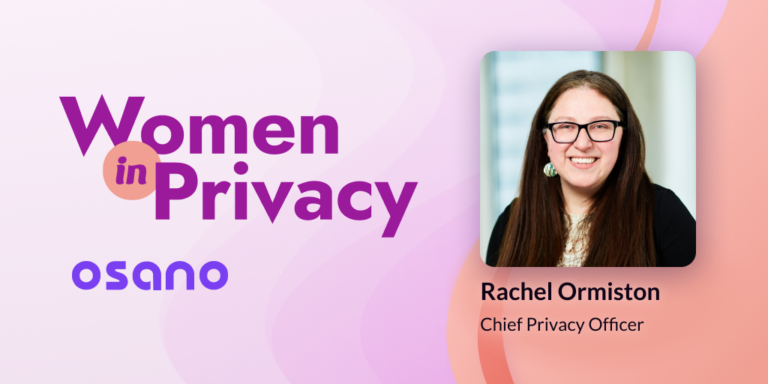 An image for Women in Privacy at Osano featuring a photo of Rachael Ormiston
